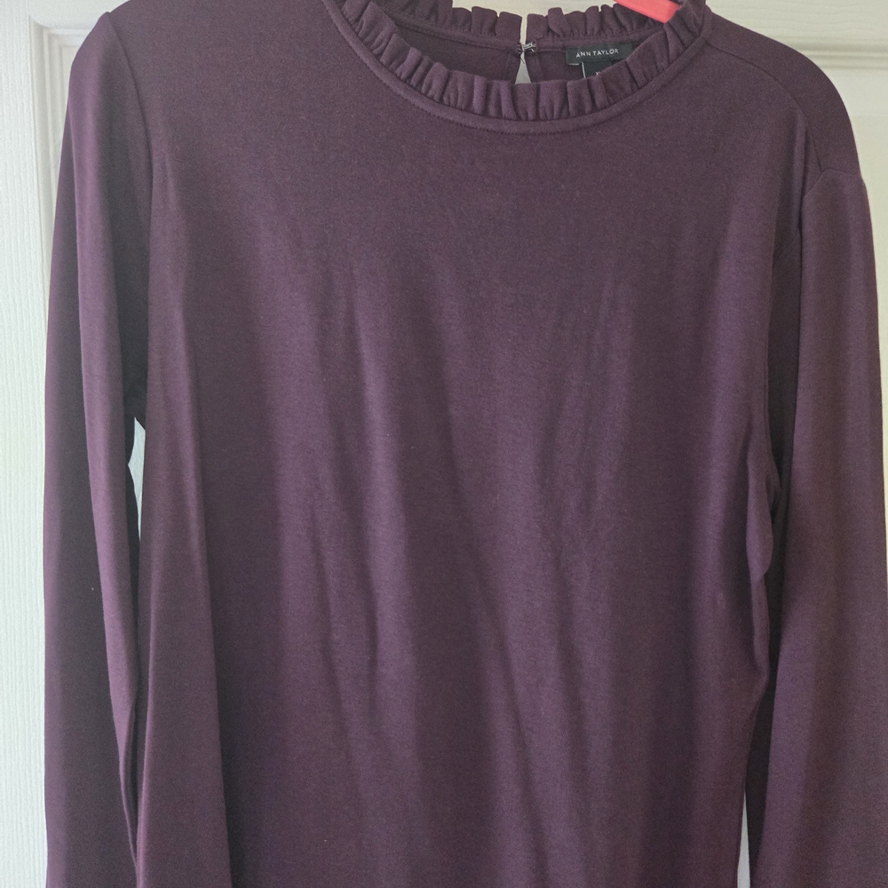 Ann Taylor Purple Long Sleeve Blouse